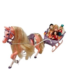 Rare Barbie Nutcracker Marzipan Candy Sleigh‎ & 5 Sugar Plum Fairies Play Set